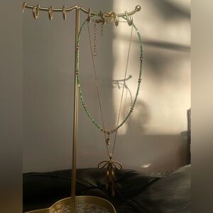 2 necklaces- beads & stainless steel